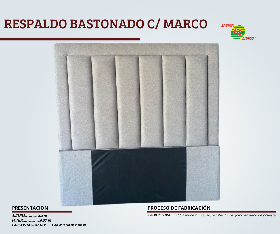 Respaldo bastonado con marco