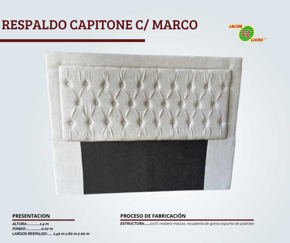 Respaldo capitone con marco